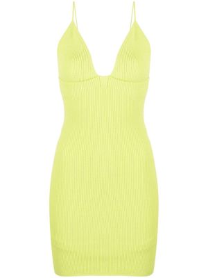 Dsquared2 V-neck knitted dress - 173 - CYBER YELLOW