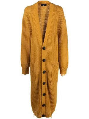 Dsquared2 V-neck ribbed-knit cardigan - Yellow
