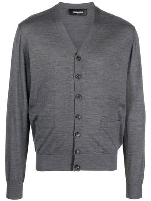 Dsquared2 V-neck wool cardigan - Grey