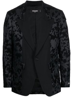 Dsquared2 velour-detail single-breasted blazer - Black