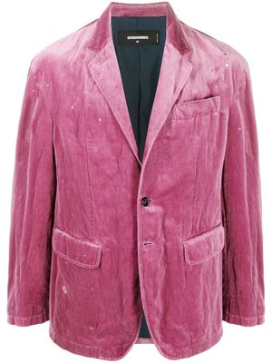 Dsquared2 velvet single-breasted blazer - Pink