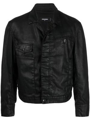 Dsquared2 wax-coated design bomber jacket - Black