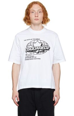 Dsquared2 White Horizon Football T-Shirt