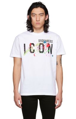 Dsquared2 White Icon Splatter T-Shirt