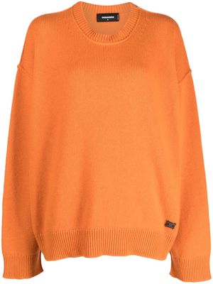 Dsquared2 wool-cashmere drop shoulder jumper - Orange