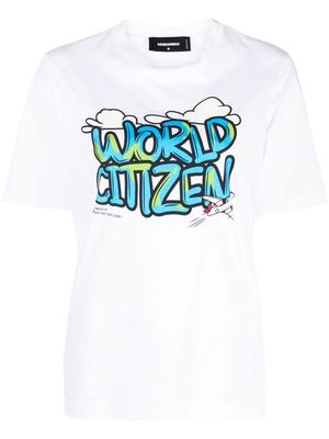 Dsquared2 'World Citizen' cotton T-shirt - White