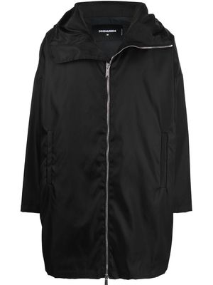 Dsquared2 x Ibrahimović logo-print hooded coat - Black