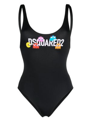 Dsquared2 x Pac-Man logo-print swimsuit - Black
