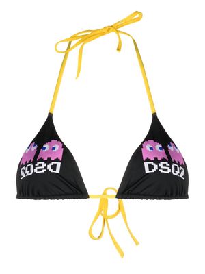 Dsquared2 x Pac-Man triangle bikini top - Black