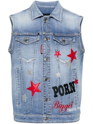 Dsquared2 x Rocco Siffredi denim vest - Blue