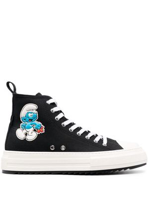 Dsquared2 x Smurfs high-top cotton sneakers - Black