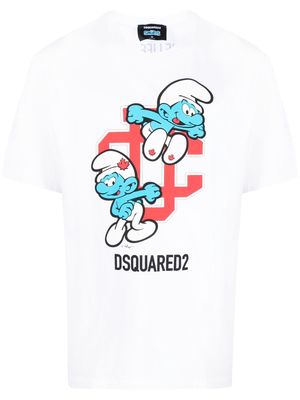 Dsquared2 x Smurfs organic-cotton T-shirt - White
