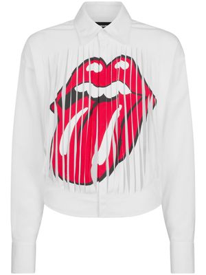 Dsquared2 x The Rolling Stones fringe shirt - White