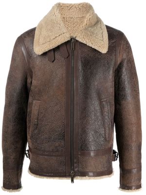 Dsquared2 zip-fastening calf-leather jacket - Brown
