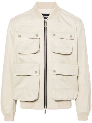 Dsquared2 zip-up cotton bomber jacket - Neutrals