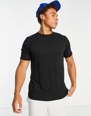 DTT roll sleeve t-shirt in black