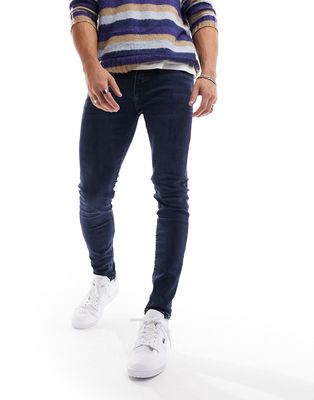DTT stretch super skinny jeans in dark blue-Navy