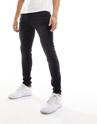 DTT stretch super skinny jeans in washed black