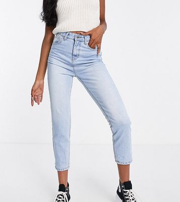 DTT Tall Emma super high waisted mom jeans in light blue wash-Blues