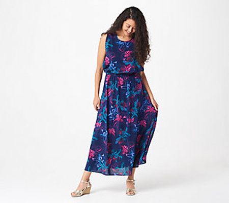 Du Jour Chiffon Maxi Dress with Faux Overlay