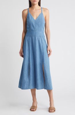 Du Paradis Amalfi Chambray Midi Sundress in Vintage Denim 