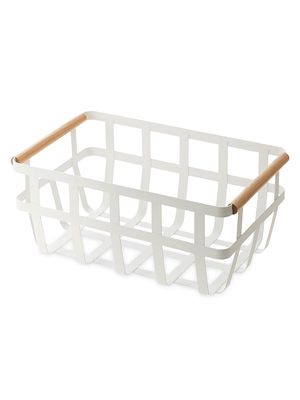 Dual Handle Storage Basket - White - White