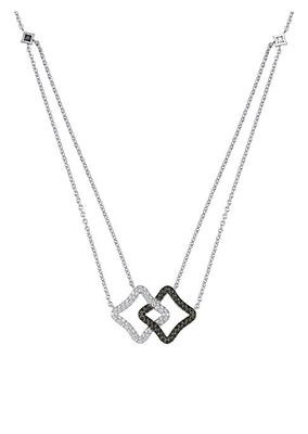 Duality 18K White Gold & Diamond Double-Chain Pendant Necklace