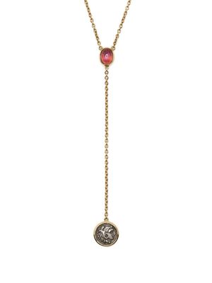 Dubini 18kt yellow gold Alexander The Great drop necklace