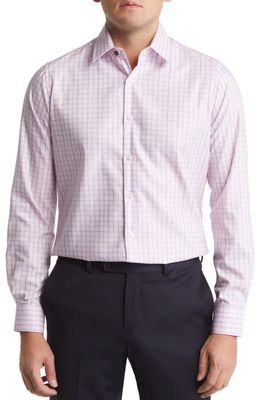 Duchamp Tailored Fit Check Dress Shirt in Pink