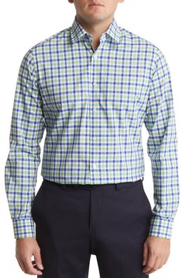 Duchamp Tailored Fit Gingham Dress Shirt in Green