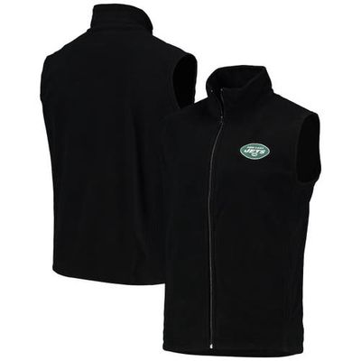DUNBROOKE Men's Black New York Jets Houston Fleece Full-Zip Vest