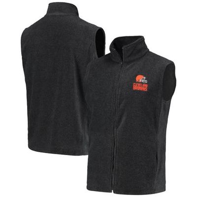 DUNBROOKE Men's Gray Cleveland Browns Houston Fleece Full-Zip Vest in Charcoal