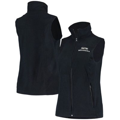 DUNBROOKE Women's Seattle Seahawks College Navy Houston Fleece Full-Zip Vest