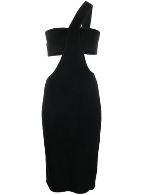 Dundas one-shoulder midi dress - Black
