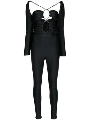 Dundas ruched bodice chain jumpsuit - Black