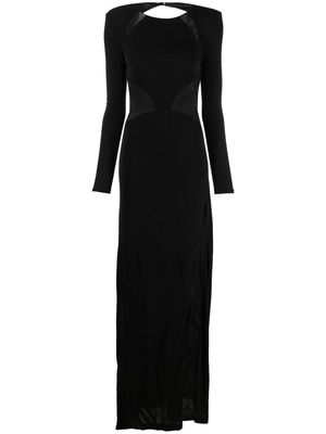 Dundas sheer-panel backless gown - Black
