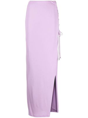 Dundas side-tied maxi skirt - Purple