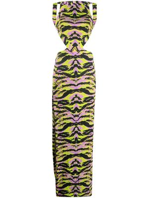 Dundas tiger-print cut-out dress - Black