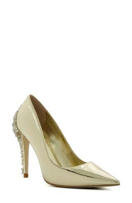 Dune London Audleys Pointed Toe Pump in Gold