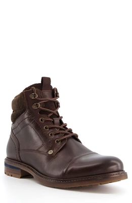 Dune London Candor Lace-Up Cap Toe Boot in Brown