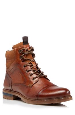 Dune London Candor Lace-Up Cap Toe Boot in Tan