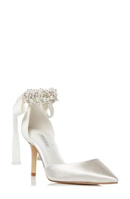 Dune London Clarettes Imitation Pearl Pointed Toe Pump in Ivory