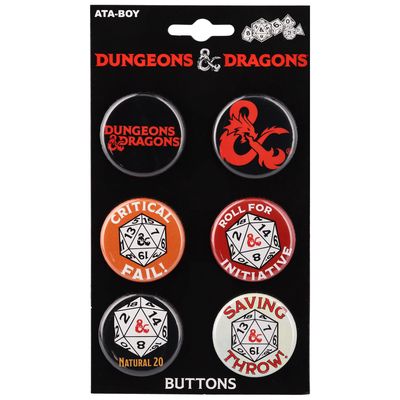 Dungeons & Dragons 1.25"  Button Set of Six