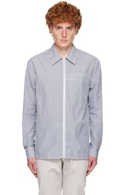 Dunhill Black & White Stripe Zip Shirt