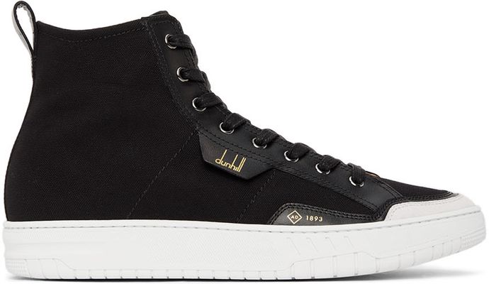 Dunhill Black Canvas Court Sneakers
