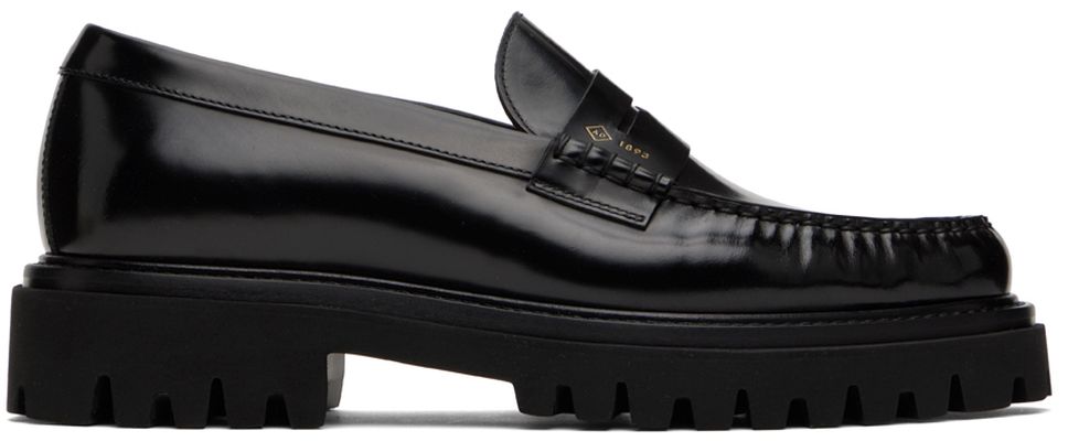 Dunhill Black Uniform Lug Loafers