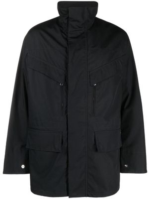 Dunhill funnel-neck long-sleeve raincoat - Black