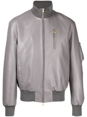 Dunhill leather bomber jacket - Grey