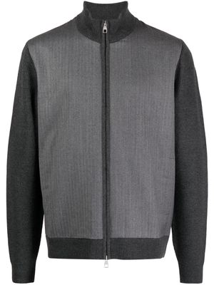 Dunhill panelled zip-up cardigan - Grey