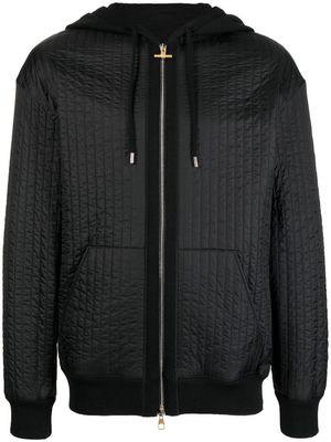 Dunhill quilted-finish hooded jacket - Black